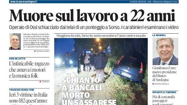 La Nuova Sardegna - Prima Pagina - 16 aprile 2022