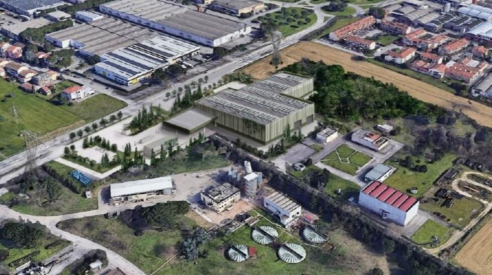 Il rendering del centro per il riciclo dei tessuti