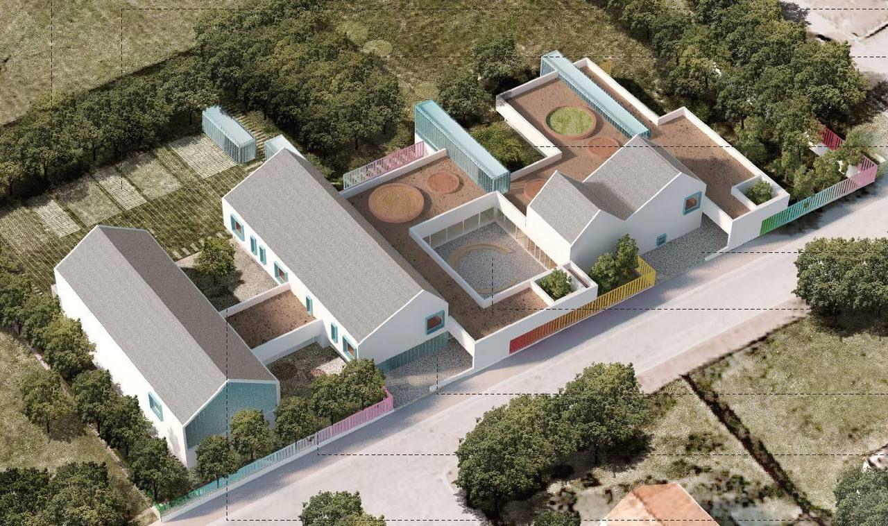 Il rendering della scuola arcobaleno di Loiri