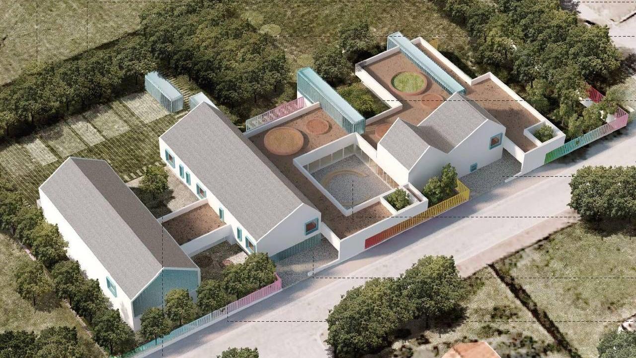 Il rendering della scuola arcobaleno di Loiri