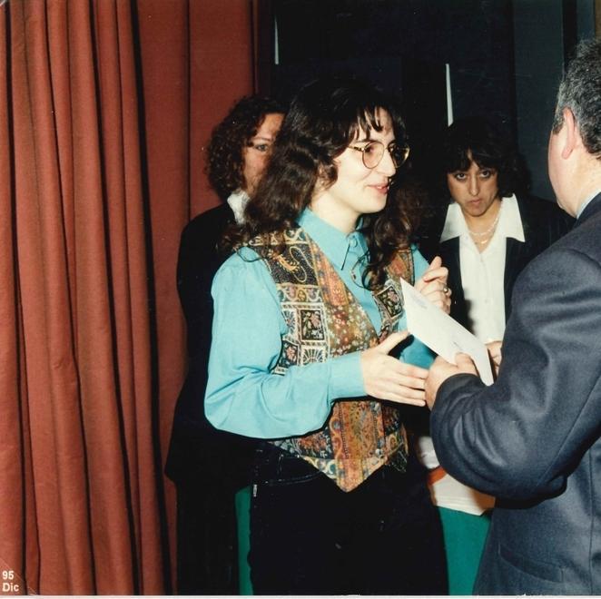 Martina Pietrelli ritira il premio nel 1995