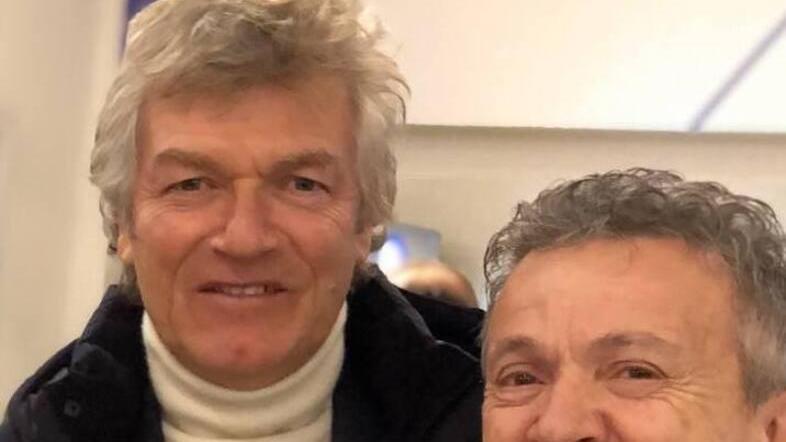 Giancarlo Antognoni, storica bandiera della Fiorentina, insieme a Enzo Ghinazzi, in arte Pupo