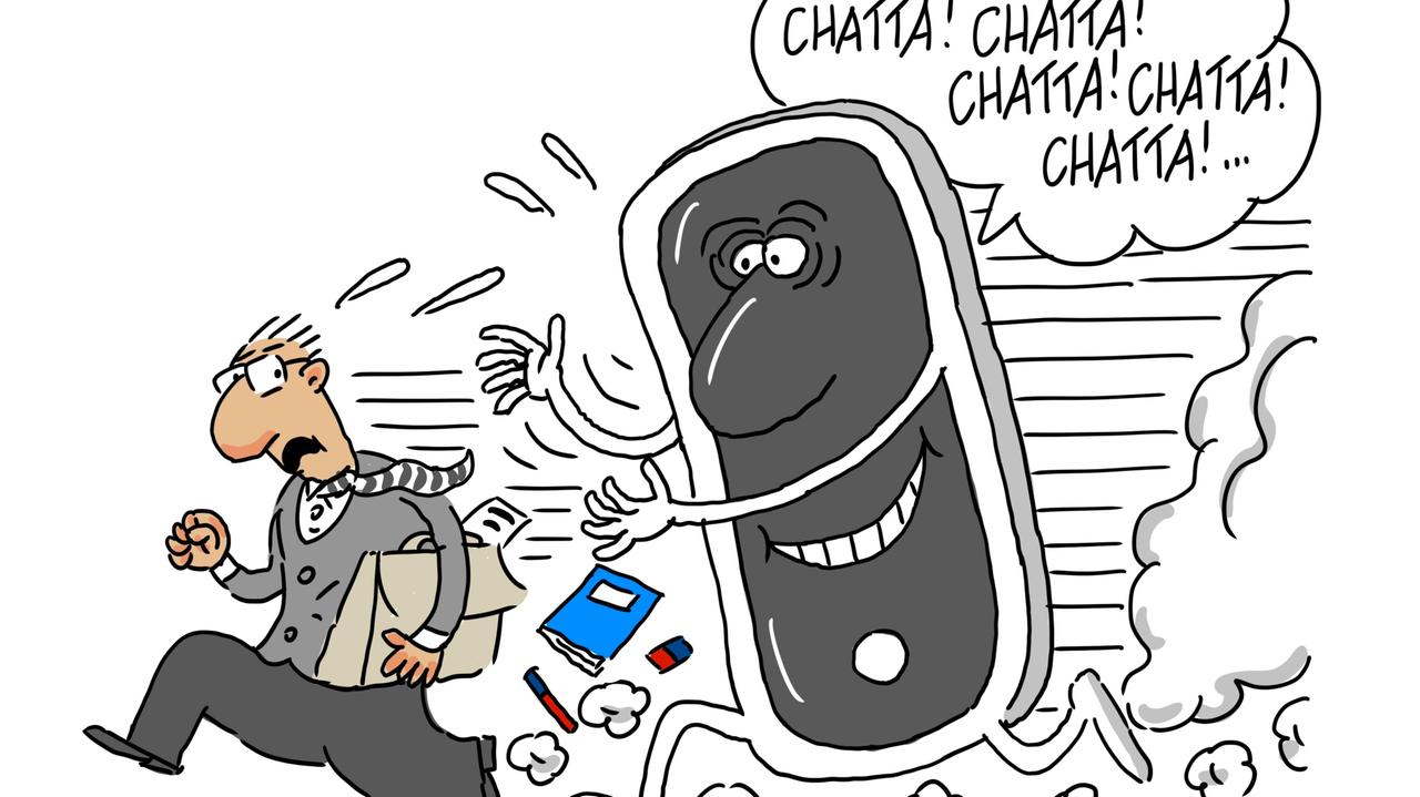 La vignetta di Gef: docenti sommersi di sms degli alunni, ora stop alle chat