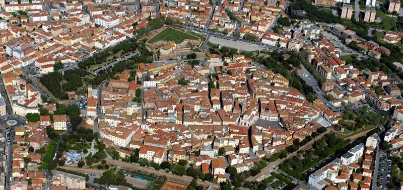 Una veduta aerea di Grosseto