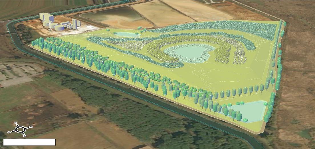 L’elaborato grafico mostra il futuro aspetto dell’impianto