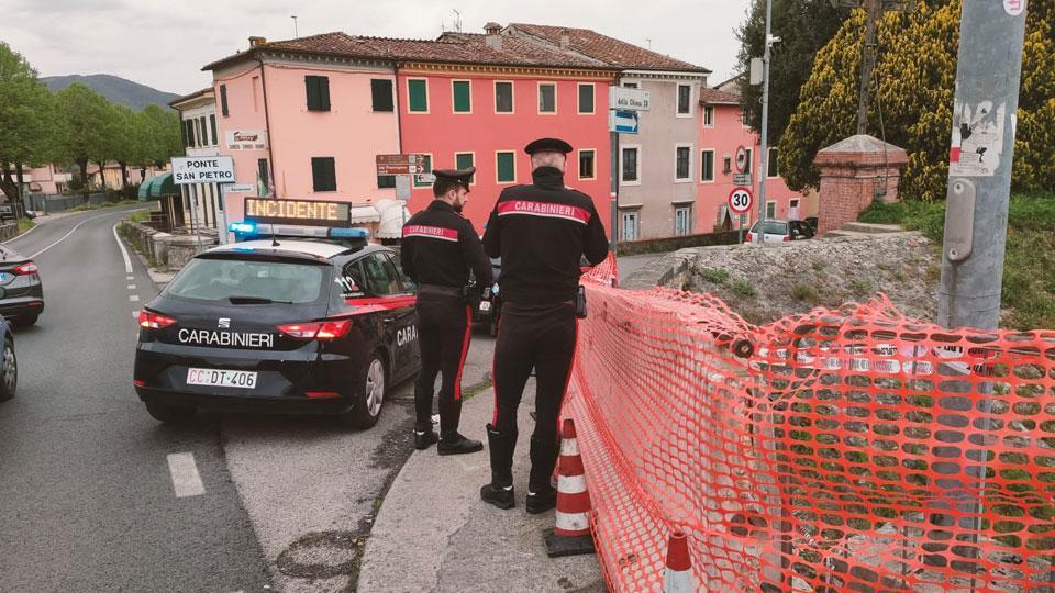 Carabinieri sul punto dell’incidente