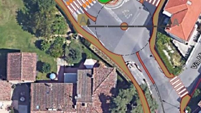 Una rotonda tra via di Bigiano e via Toti
