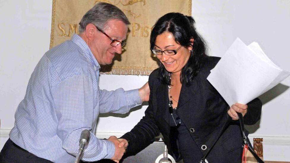 Giorgio Ceccarelli alla Comunità Montana con Carla Strufaldi