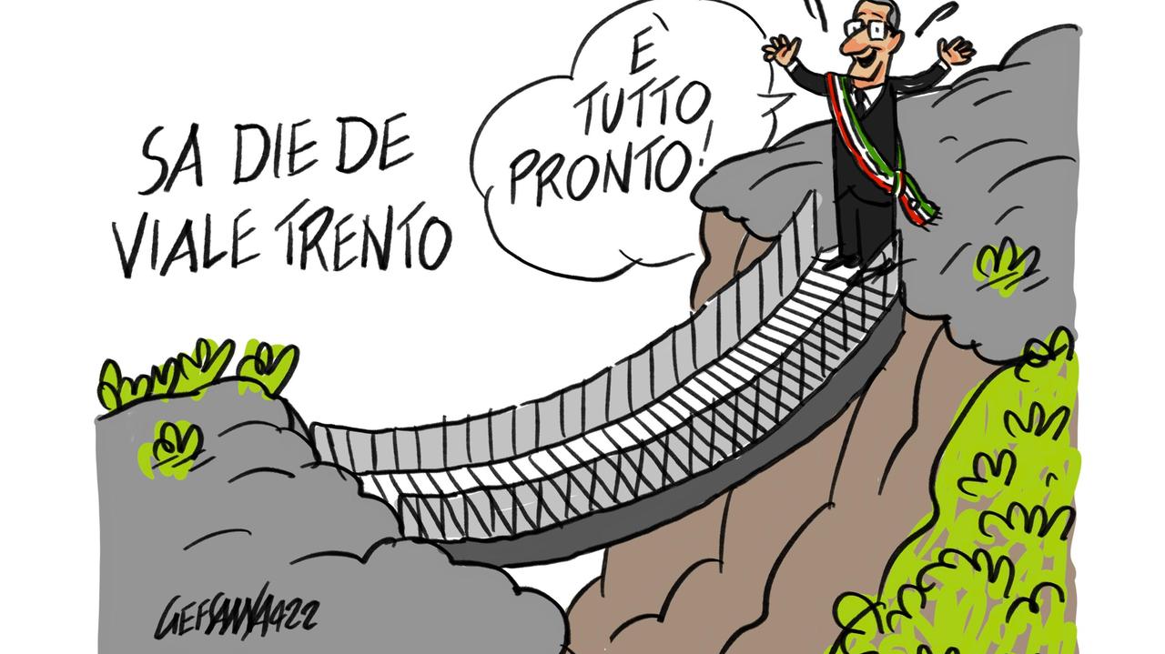 La vignetta di Gef: pronto a giugno il passaggio di viale Trento a Sassari