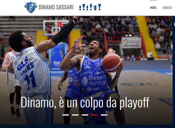 La home del sito della Dinamo