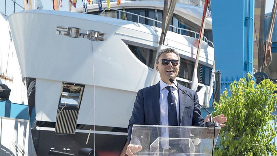 Marco Valle, amministratore delegato di Azimut Benetti, al varo di ieri mattina nei cantieri di Viareggio