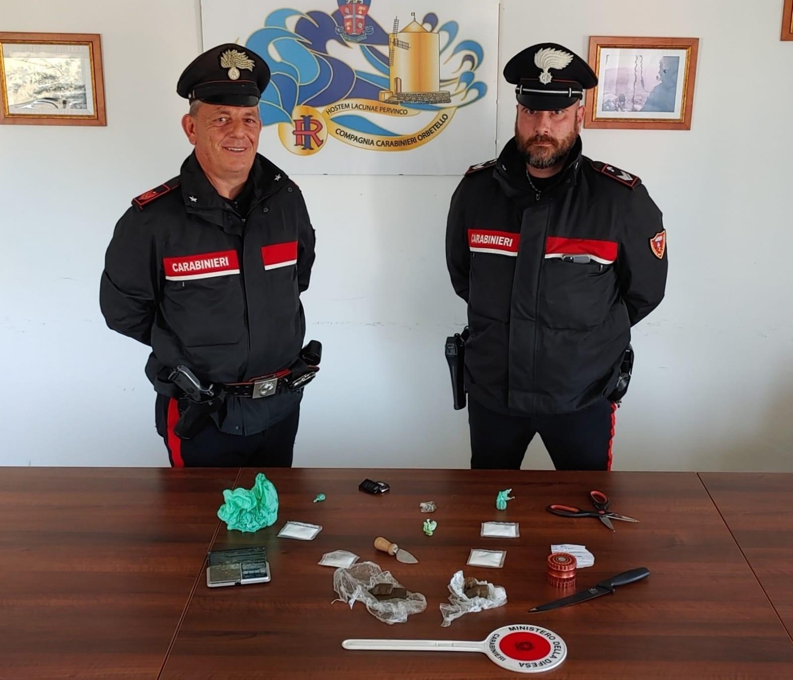 Orbetello, arrestato un giovane trovato con 60 grammi di cocaina