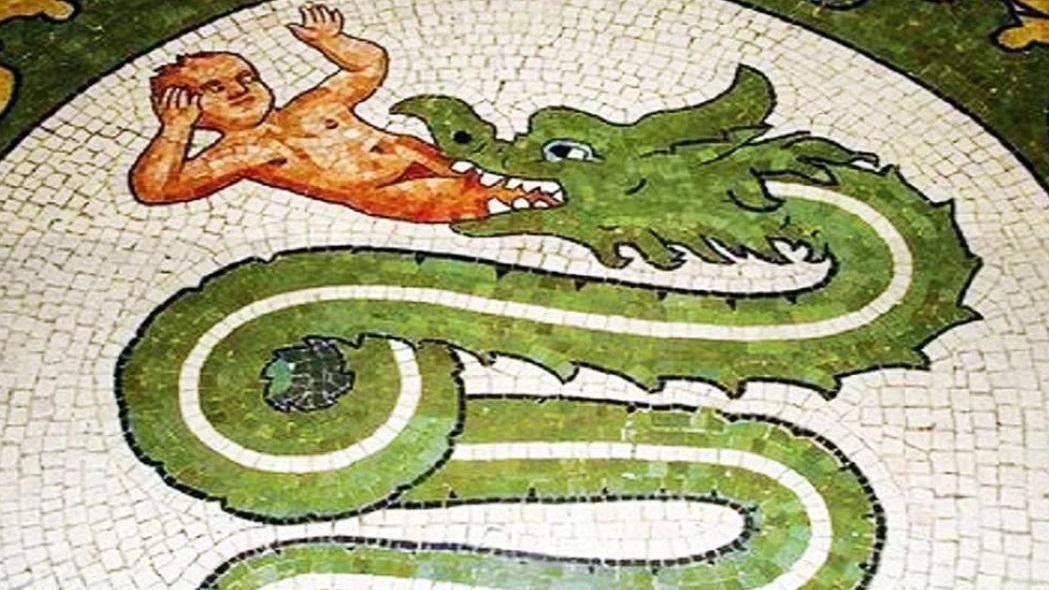 Un bambino esce dalla bocca del serpente: il simbolo Visconteo