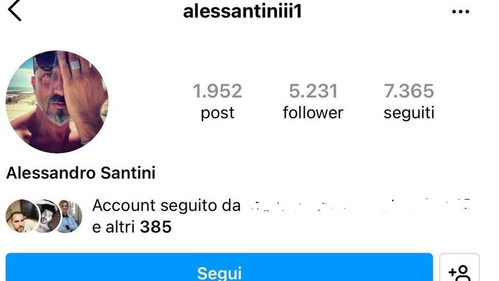 Il profilo hackerato di Alessandro Santini