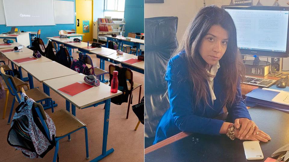 L’aula di una scuola (foto d'archivio) e l’avvocata Lavinia Mensi