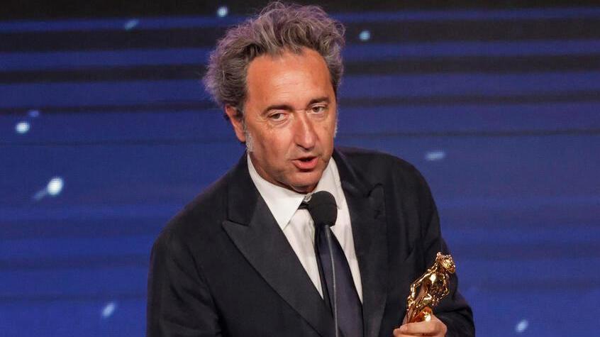 Il regista Paolo Sorrentino durante la cerimonia di premiazione dei David di Donatello 2022
