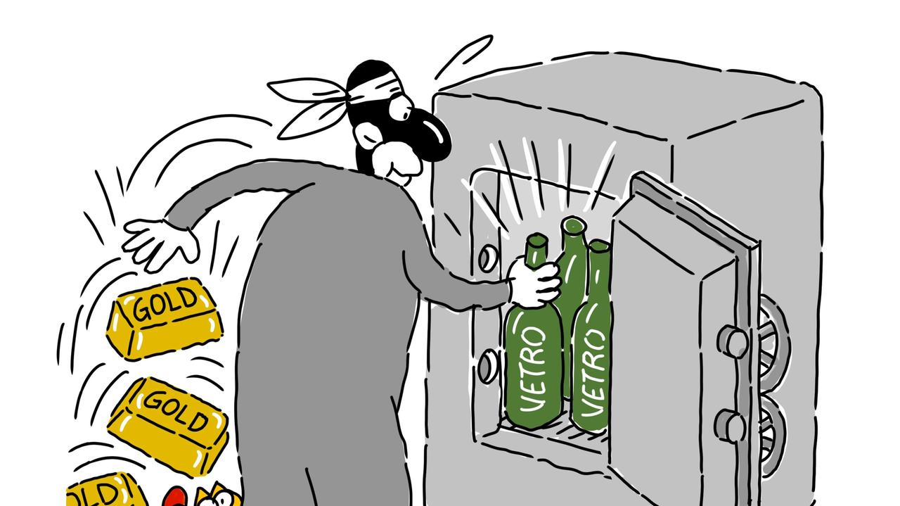 La vignetta di Gef: il prezzo del vetro cresce del 40%, rincari in vista per olio e vino