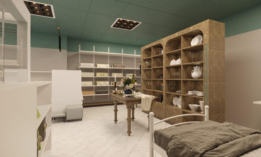 L'interno della Casa del Tessuto