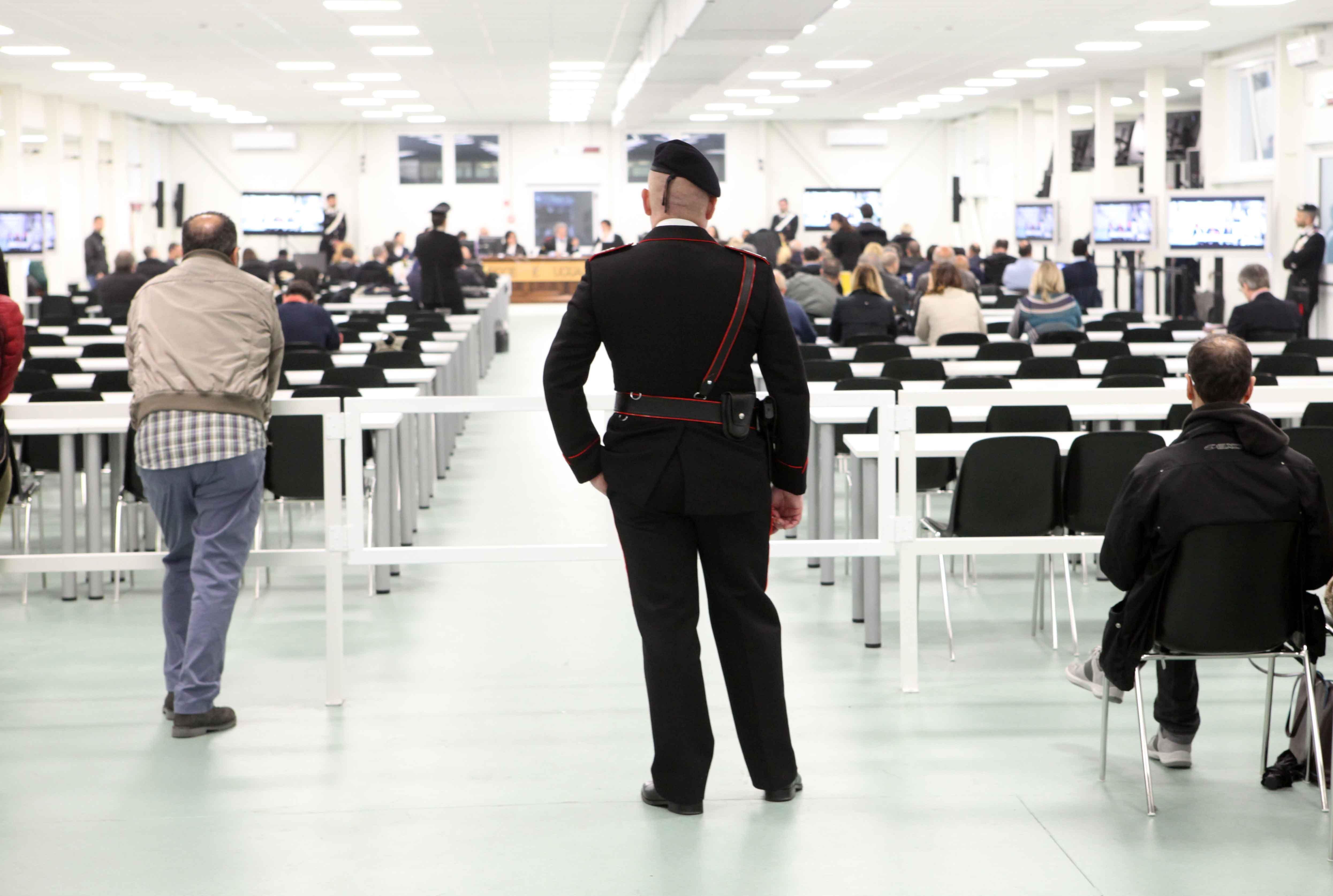 L'aula bunker del processo Aemilia dove si è celebrato il processo di primo grado