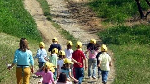 Dei bambini durante un’escursione ad un centro estivo