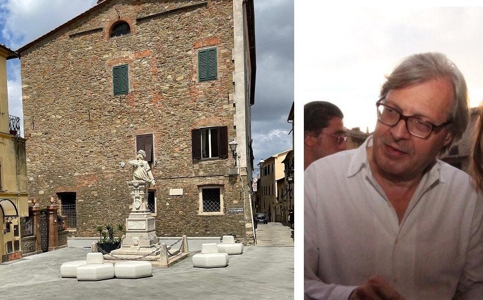 Sgarbi sulla nuova piazza di Scarlino: «Un orrore quei sedili» 