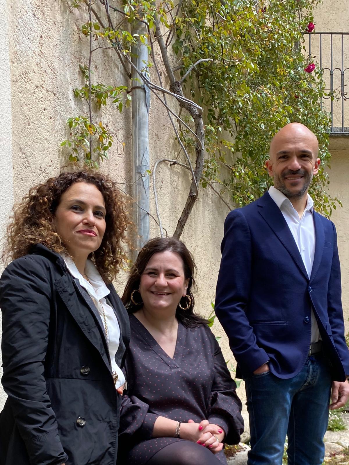 I protagonisti della Fondazione, Federica Sarritzu, la presidente Egidia Carta e il vicepresidente Francesco Lai