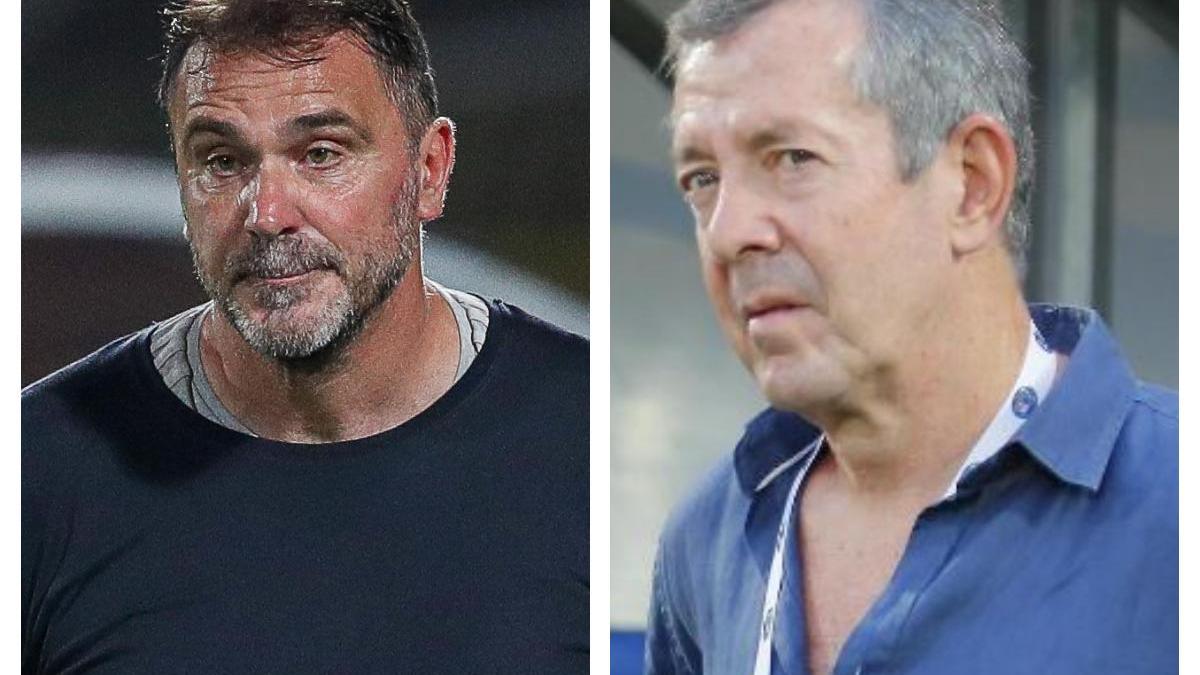 L'ex allenatore del Pisa D'Angelo e il proprietario della squadra Knaster