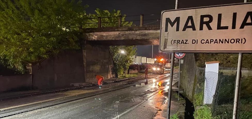 Cantiere di viale Europa a Capannori, per ora si lavora di notte 