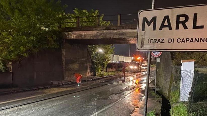 Cantiere di viale Europa a Capannori, per ora si lavora di notte