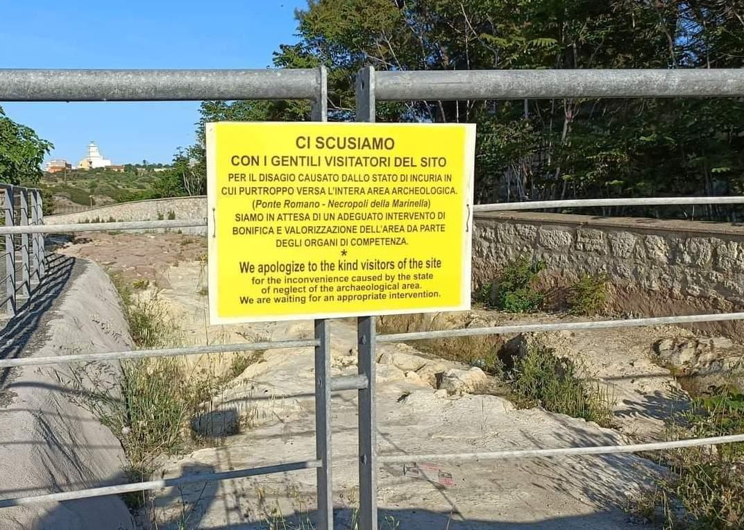 Ponte romano a Porto Torres, per i turisti le scuse scritte da un