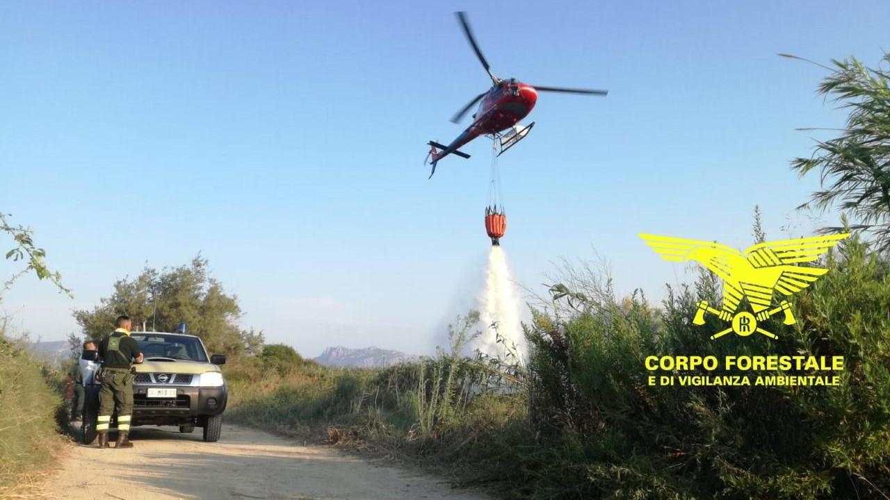 Incendi, elicotteri della Forestale in azione in sei località nell'isola