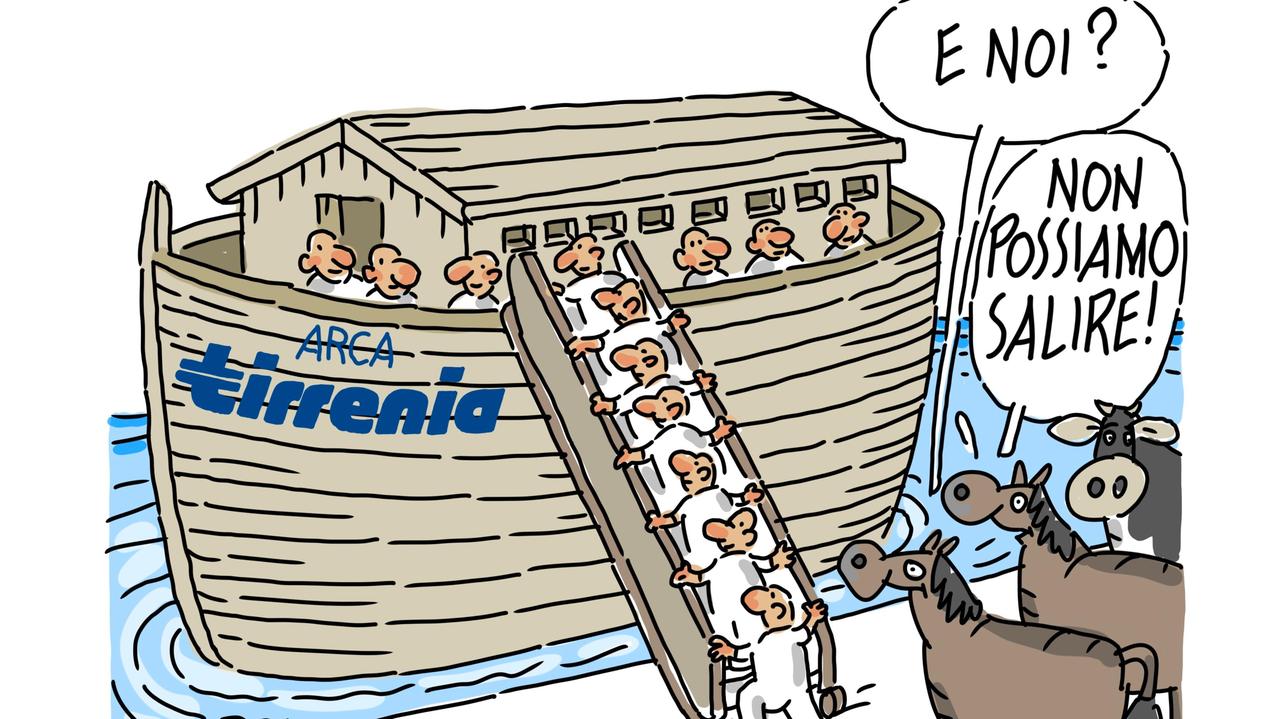 La vignetta di Gef: polemiche per il divieto Tirrenia di imbarco degli animali