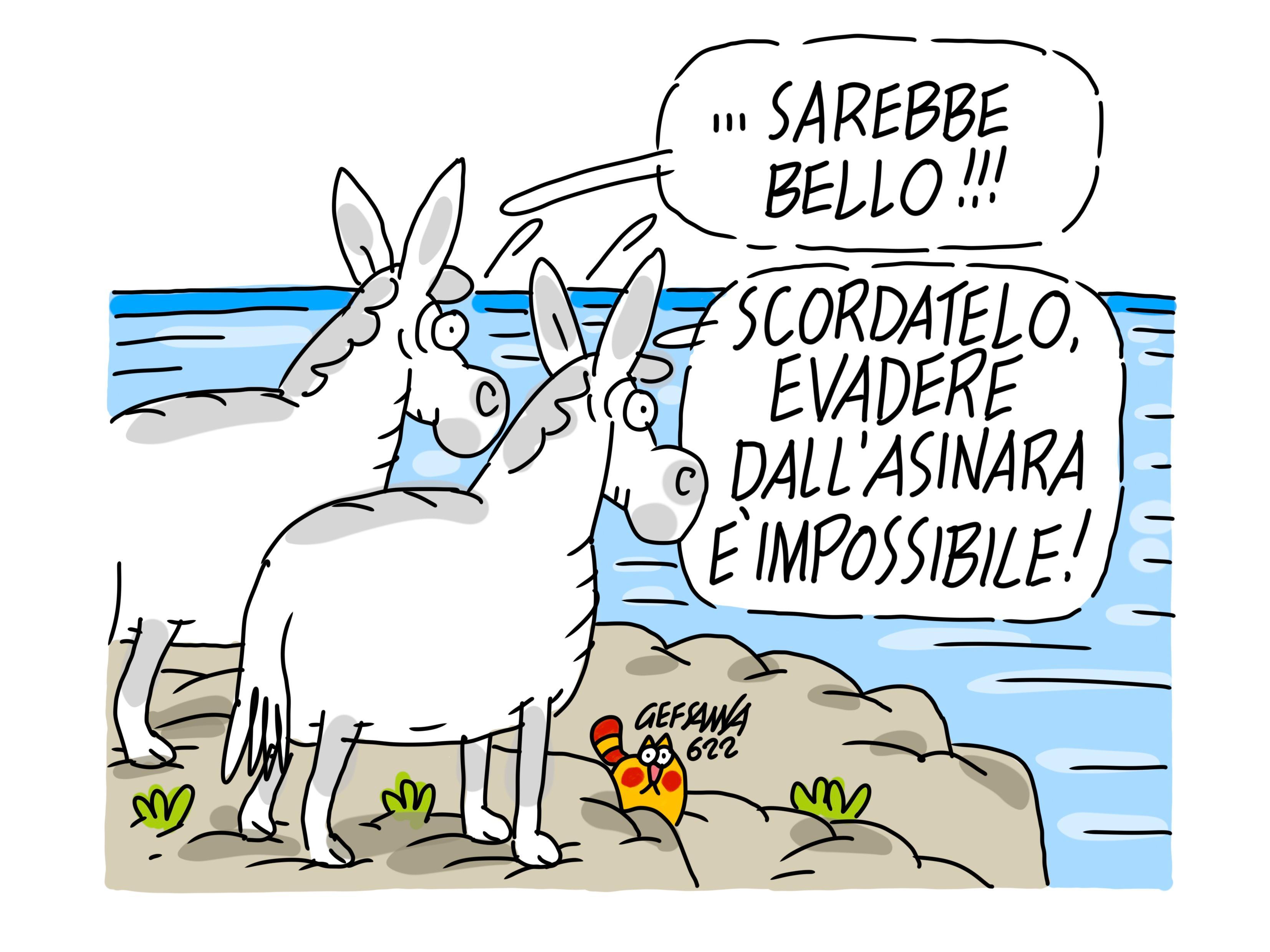 La vignetta di Gef: Matteo Boe non fu l'unico a evadere dall'Asinara