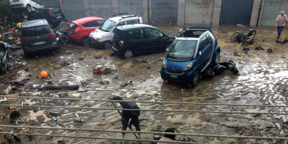 Un'immagine dell'alluvione