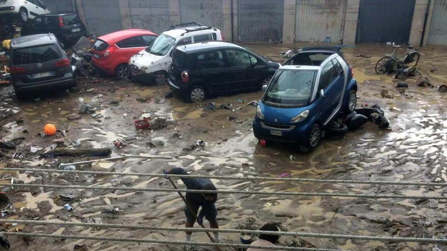 Un'immagine dell'alluvione