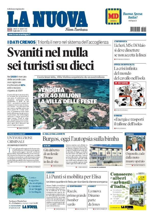 La Nuova Sardegna - Prima Pagina - 20 giugno 2022