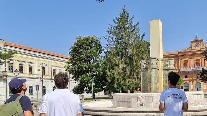 Rilievi con i droni in centro a Copparo