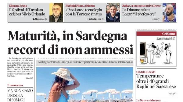 La Nuova Sardegna - Prima Pagina - 22 giugno 2022