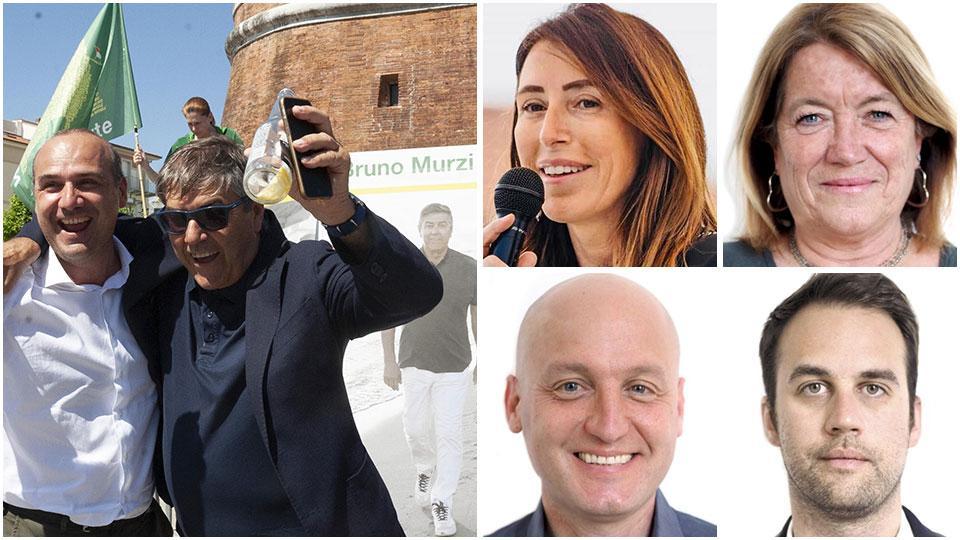 Bruno Murzi esulta con Andrea Mazzoni, Elisa Galleni, Simona Seveso, Michele Pellegrini e Massimo Lucchesi