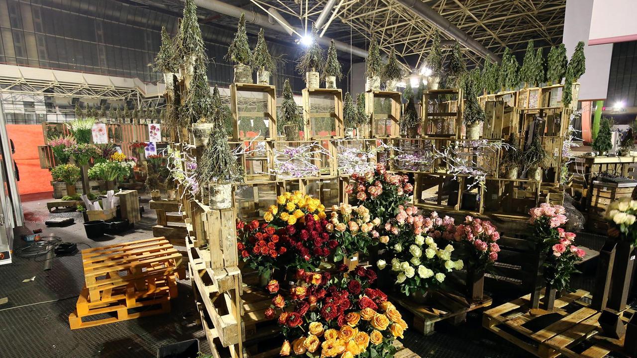 Una parte del mercato dei fiori di Pescia