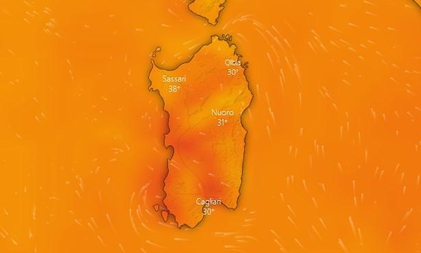 Allerta meteo, da domenica a martedì temperature fino a 40 gradi in Sardegna
