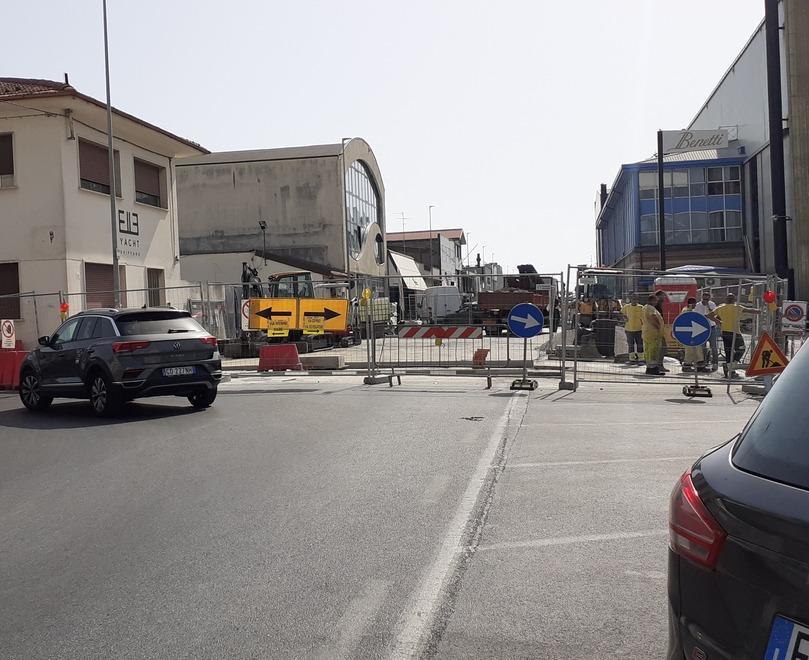 Il cantiere in via Coppino
