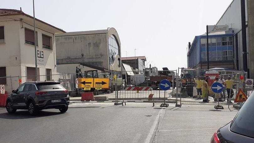 Il cantiere in via Coppino