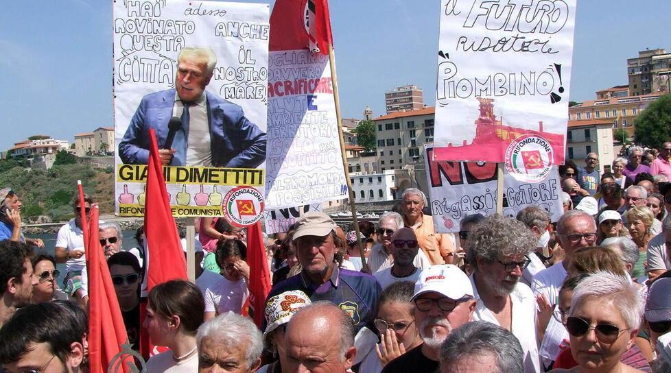 Un momento della protesta