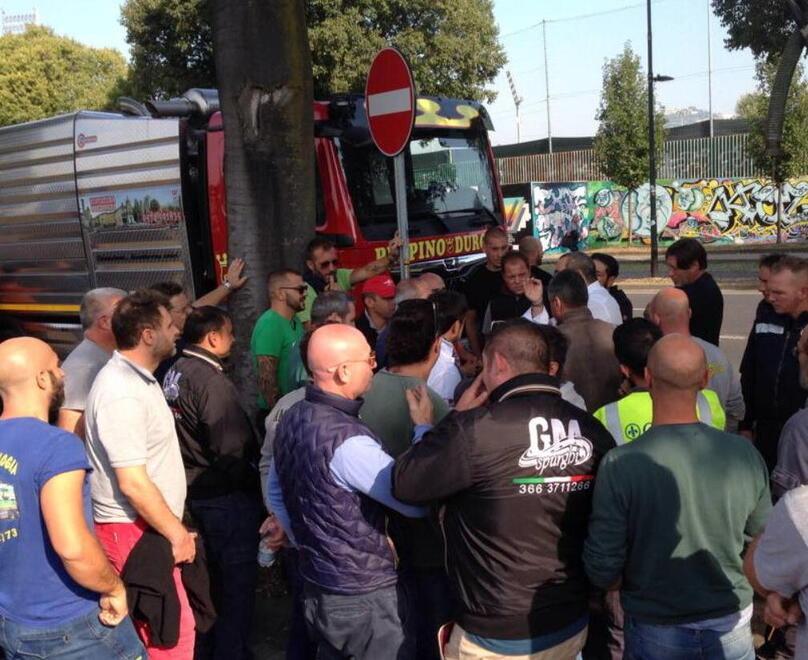 Un momento della protesta