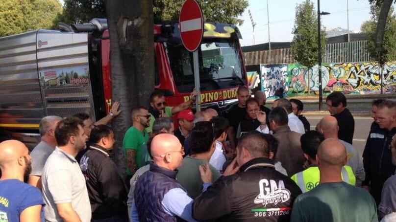 Un momento della protesta