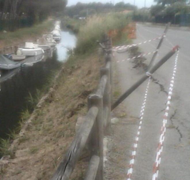 Una nuova frana sulla pista ciclabile 