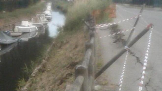 Una nuova frana sulla pista ciclabile