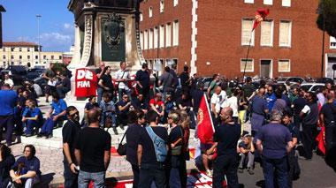 Corteo di protesta, metalmeccanici in piazza
