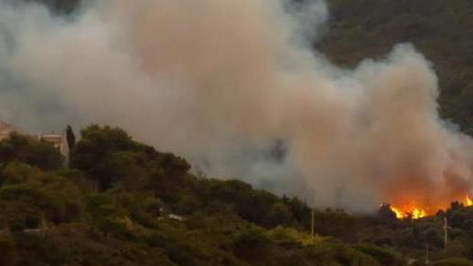 Un incendio boschivo minaccia Sant'Ilario